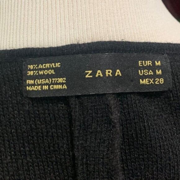 Zara Sleeveless A-Line Wool Blend Sweater Dress Black Size Medium - Picture 7 of 13